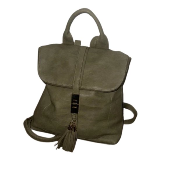 Miztique Bags Miztique Olive Green Diana Backpack Purse Flap Over